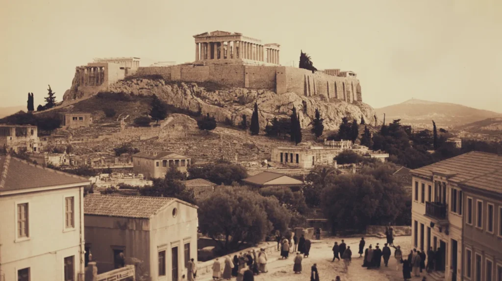 an original and authentic historical image of athens, greece